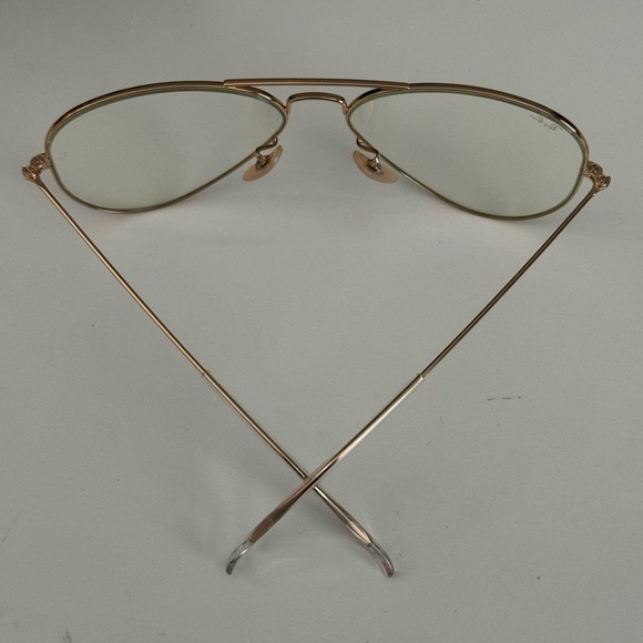 Ray-Ban Aviator Matte Gold Frame Clear Sunglasses 58-14 - Picture 6 of 14